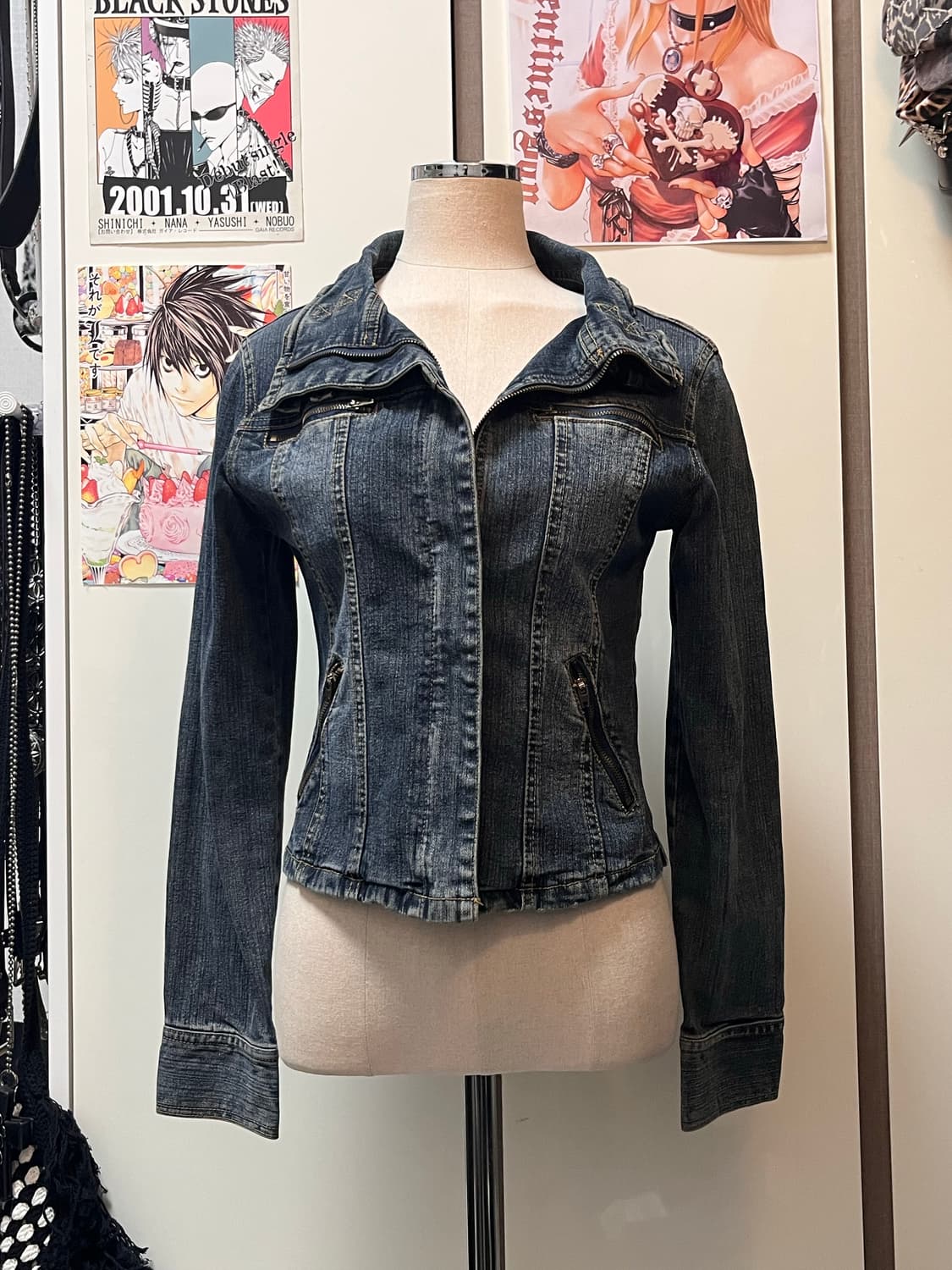 빈티지 워싱 크롭 청자켓 상품이미지2