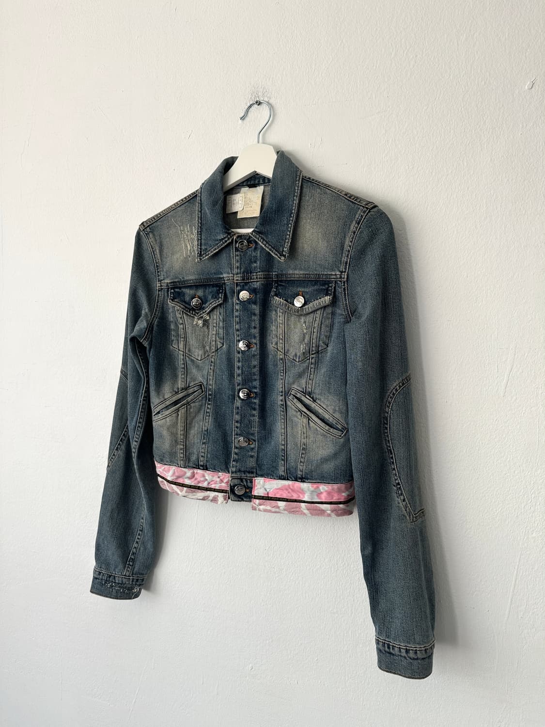 카발리 2000s 핑크 카모 레이어드 데님 자켓 상품이미지1