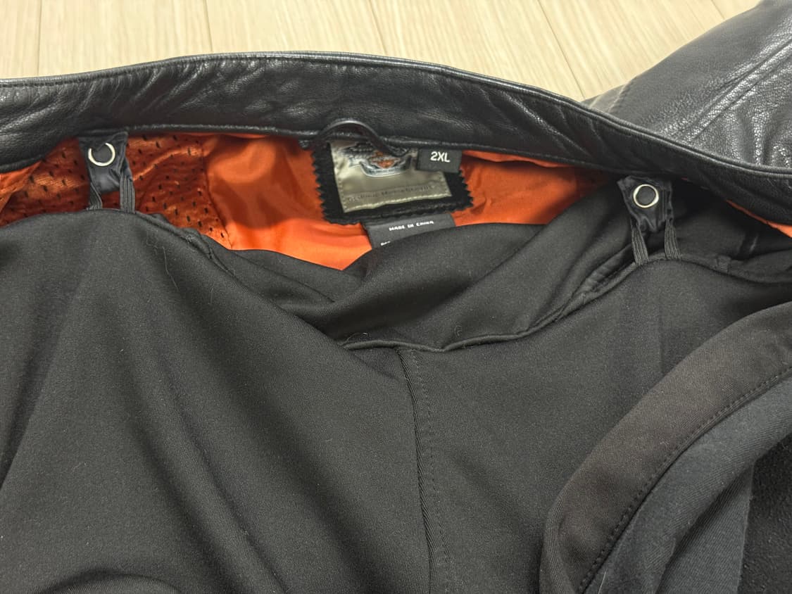 할리데이비슨 핸드커프스후드 후리스안감 고트스킨 바이커자켓 상품이미지10