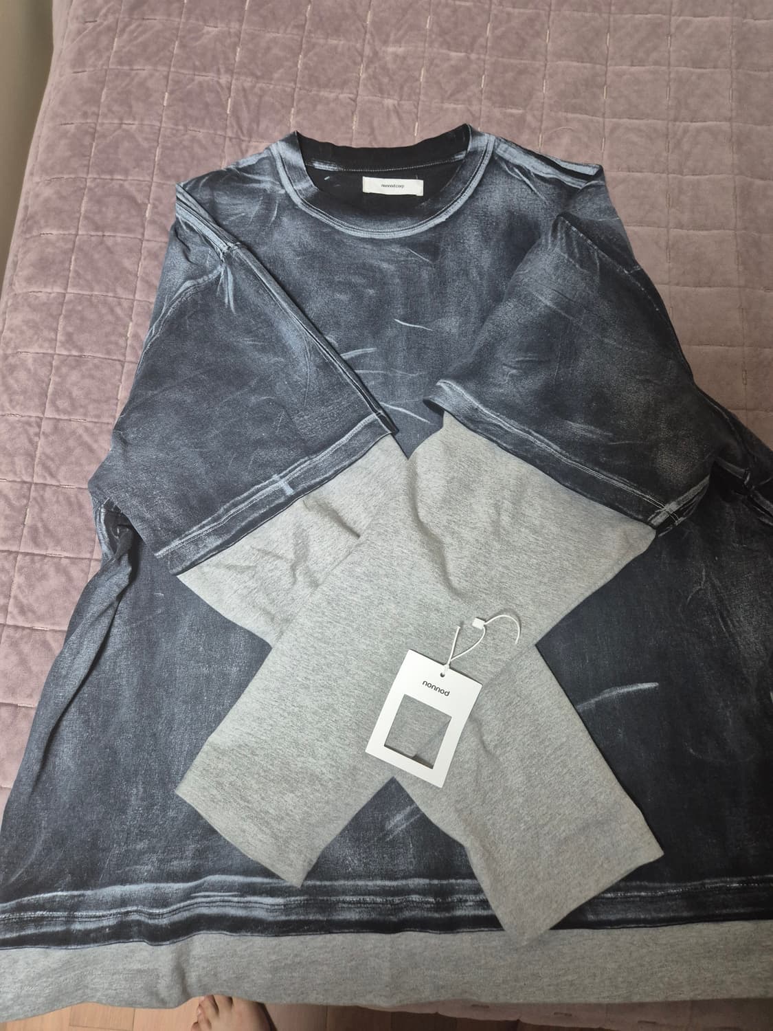 논노드 밀키 워시드 레이어드 티셔츠2사이즈 판매합니다@ 상품이미지1