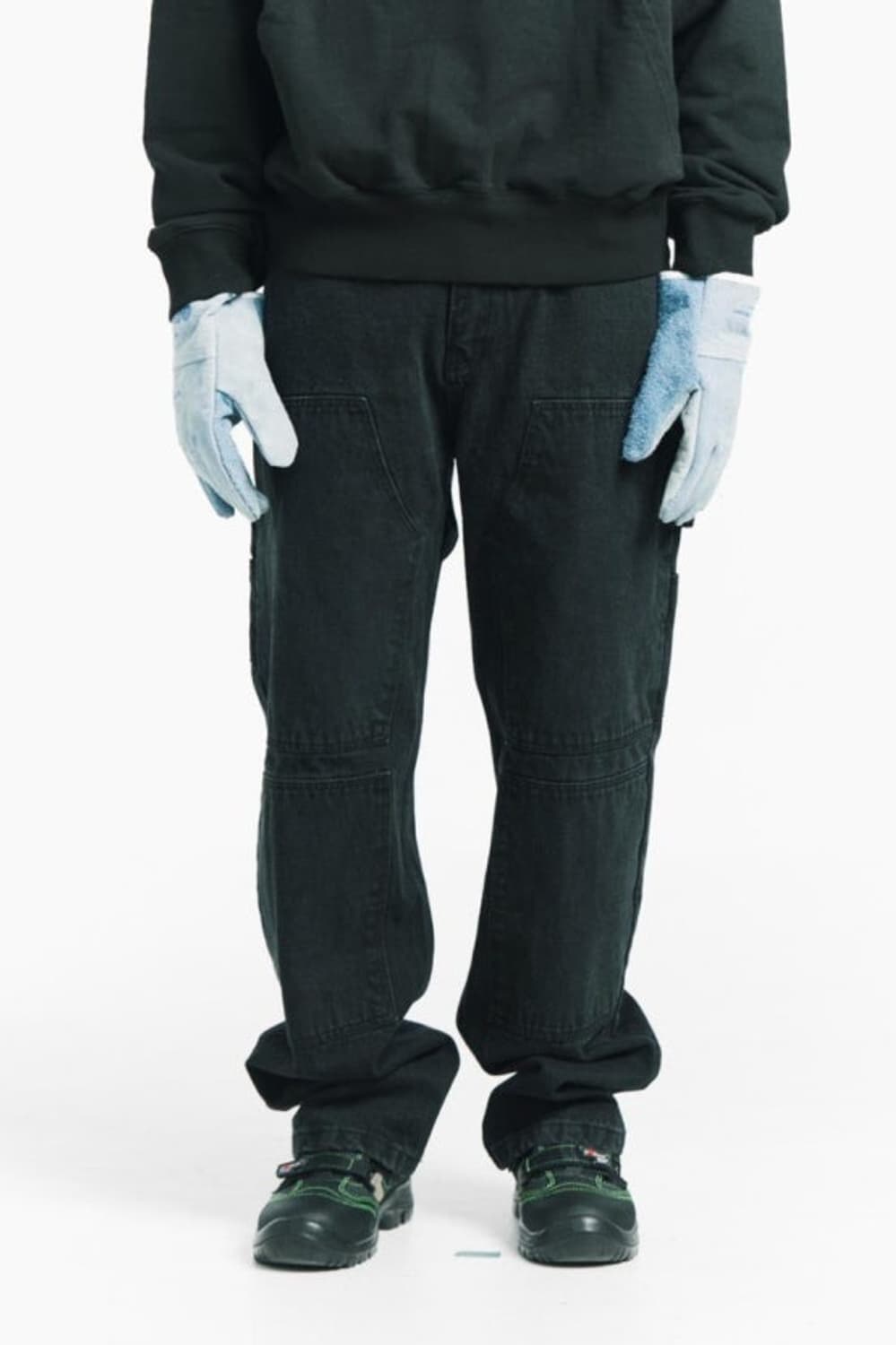 플라스틱프로덕트 더블니팬츠 블랙 상품이미지1