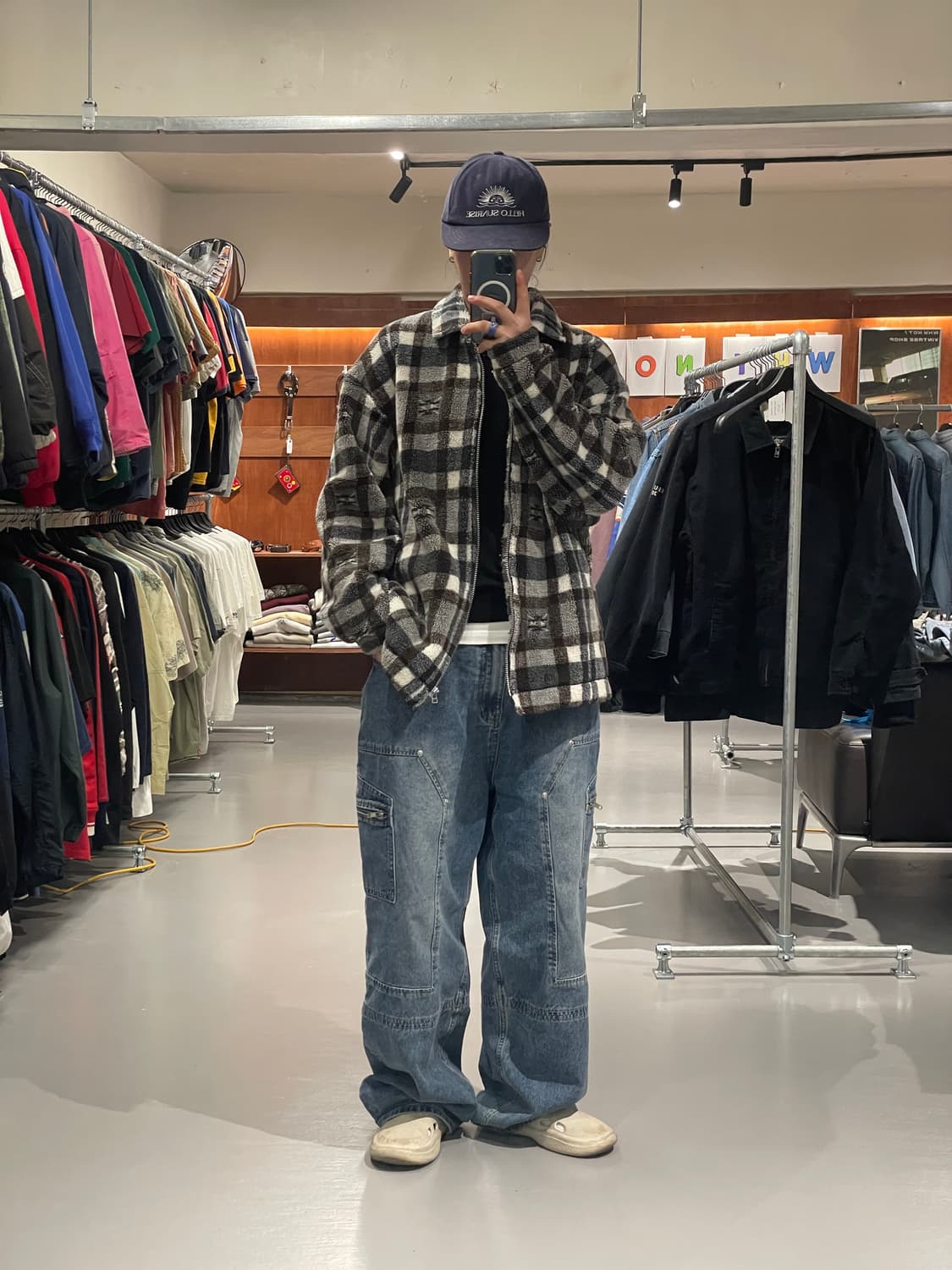 90s 아식스 패턴 플리스 자켓 상품이미지1