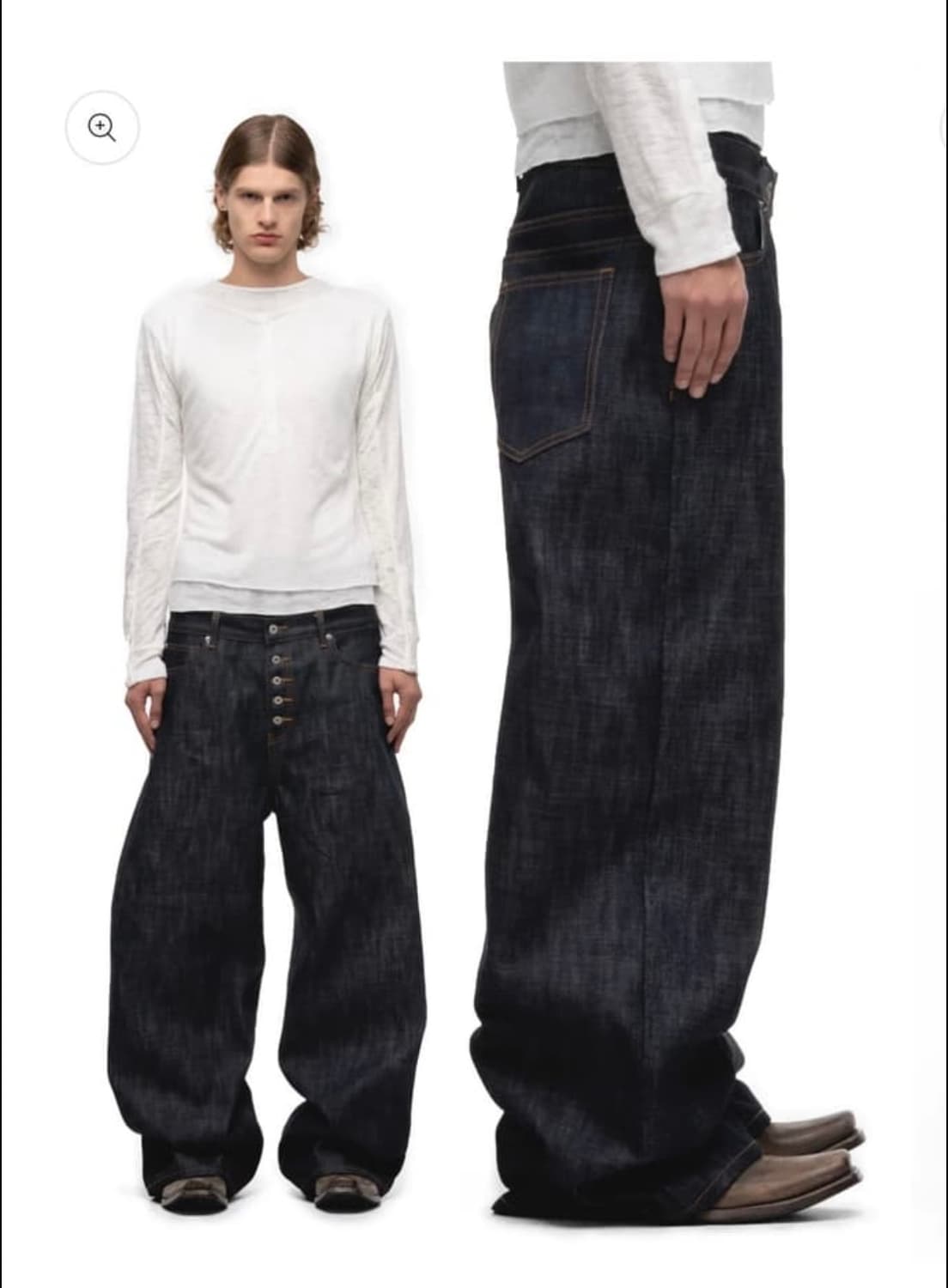 No faith studios 버튼업 인디고 셀비지 데님 상품이미지2