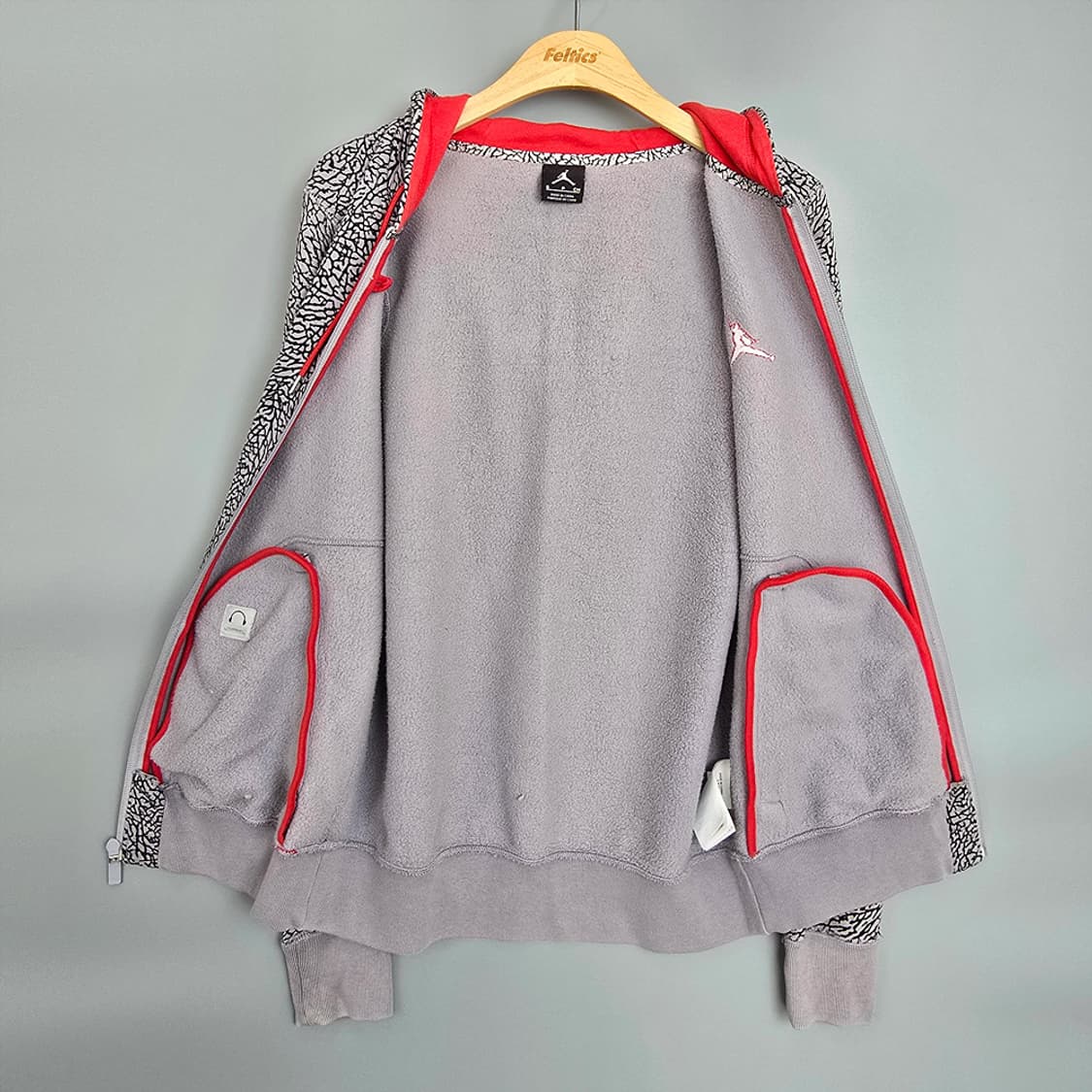 나이키 조던 에어 엘리펀트 코끼리 패턴 풀집 후드집업 S 상품이미지7