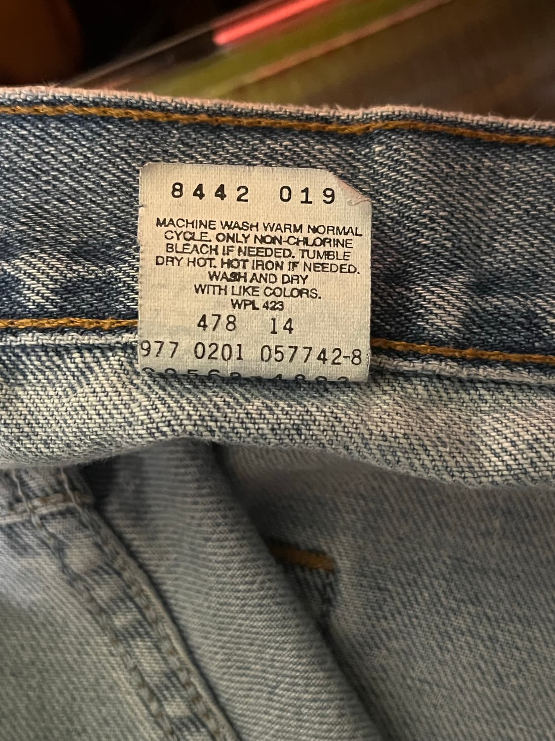 빈티지 리바이스 569 루즈 스트레이트핏 데님 중 청 상품이미지5