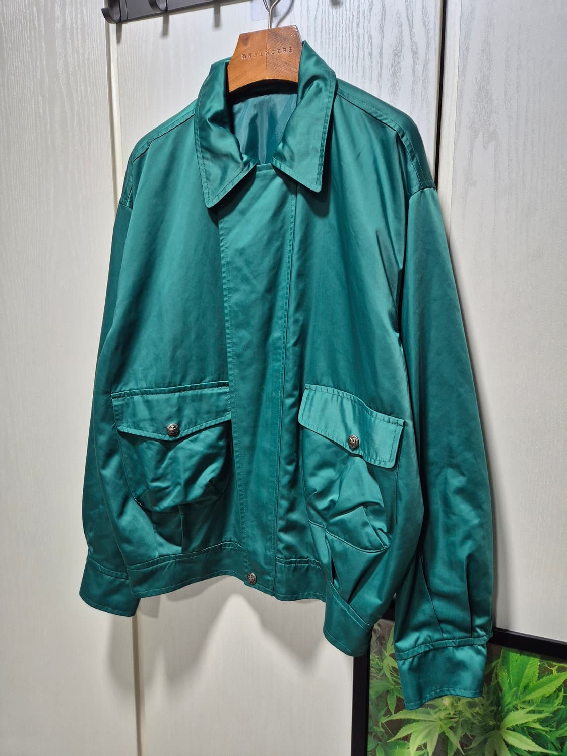 빈티지 그린 포켓 봄버 자켓 상품이미지3