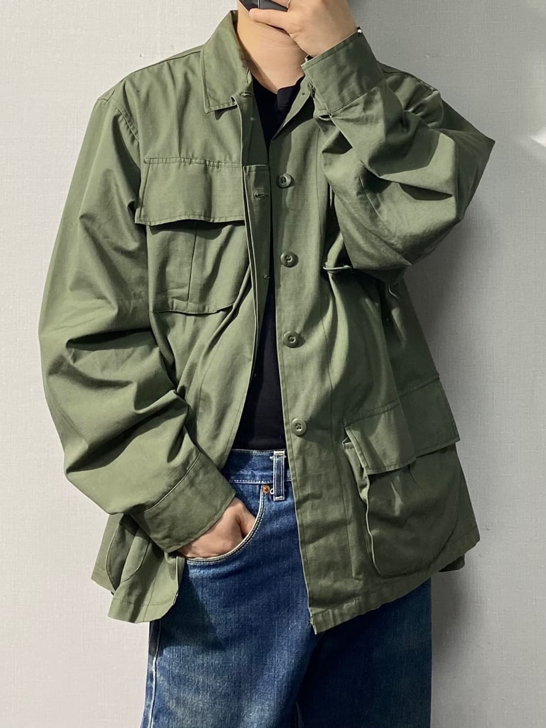 [L] 60s U.S.ARMY OG-107 미군 오리지널 정글퍼티그 자켓 상품이미지10