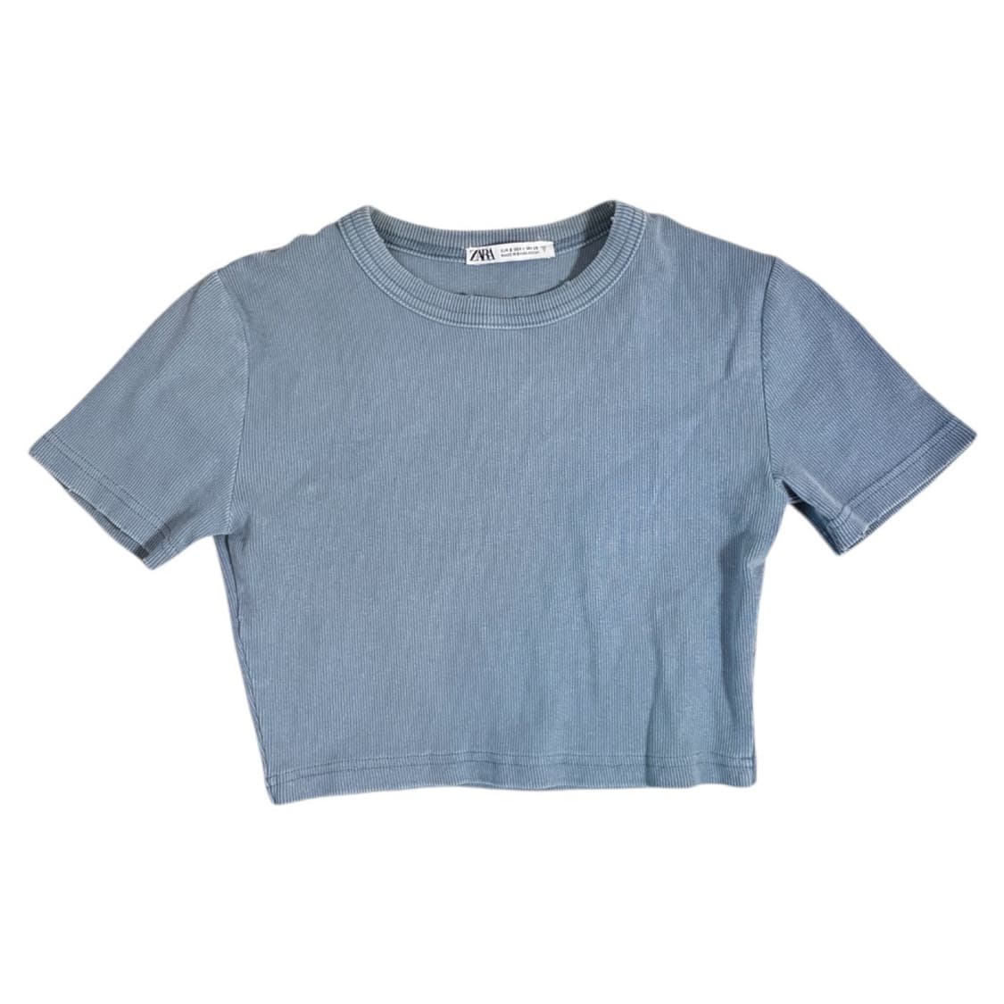 [2장세트] 자라 크롭 반팔 티셔츠 (블루/카키) 상품이미지2