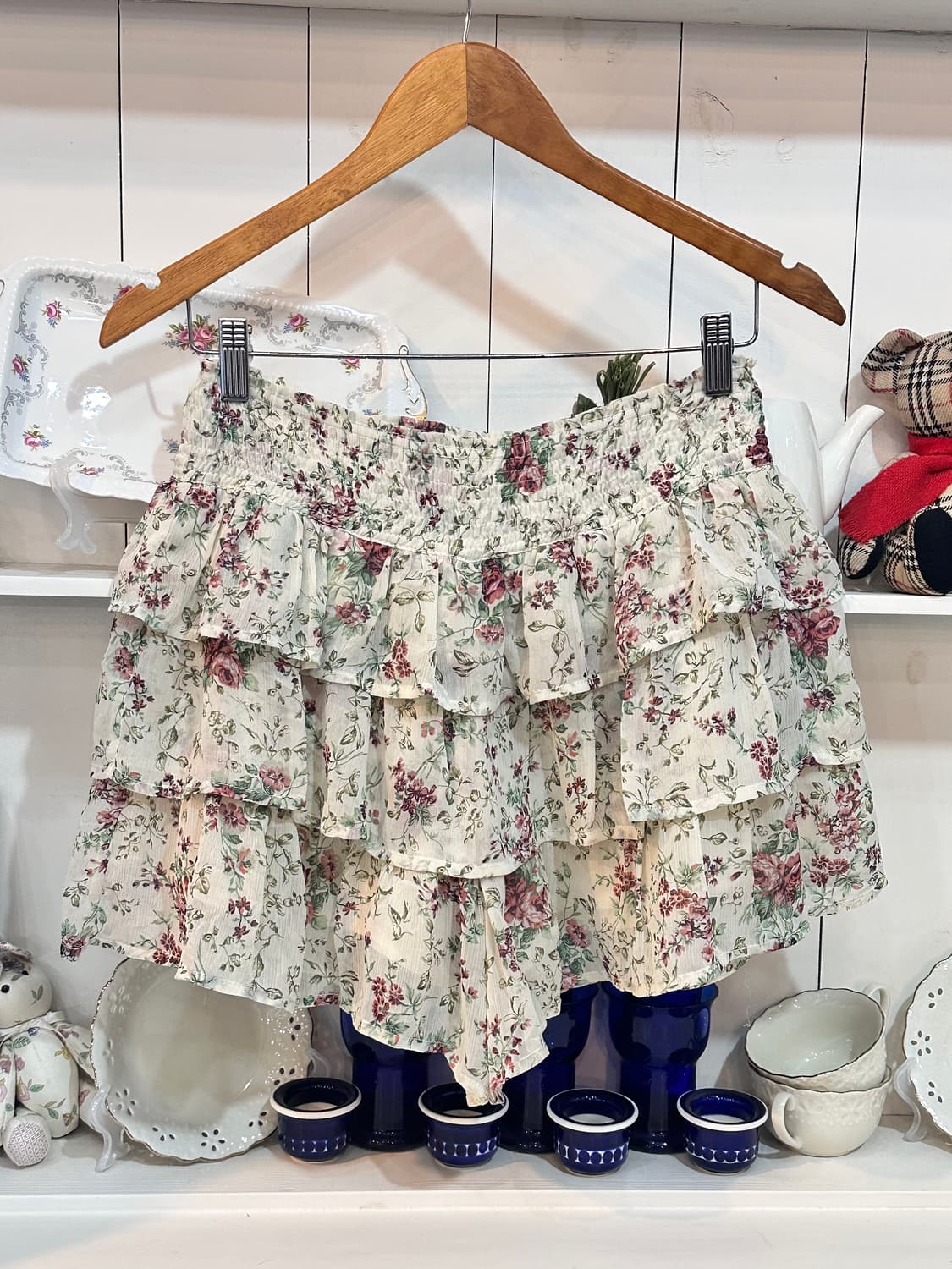 로즈 플라워 캉캉 쉬폰 큐롯 스커트 상품이미지2