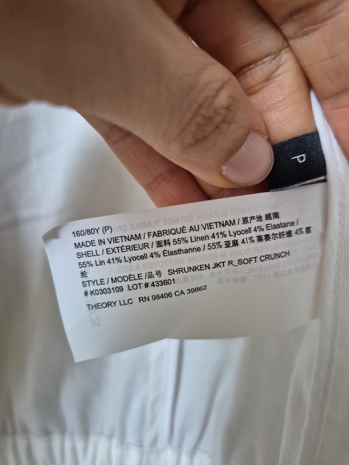 띠어리 theory 린넨 숏 자켓 p 오픈자켓 상품이미지8