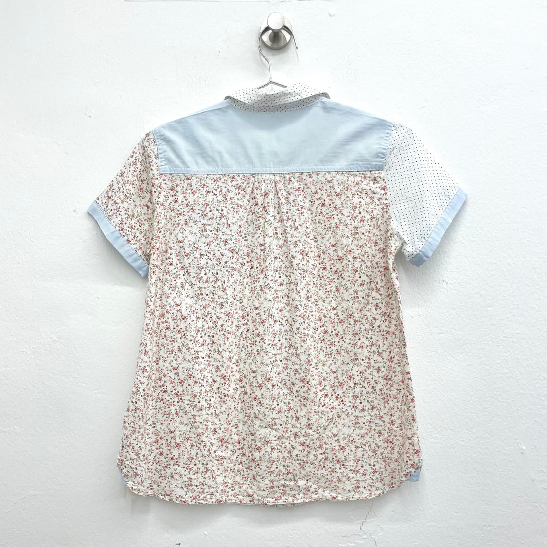 mixed print short sleeve button-up shirt 상품이미지3
