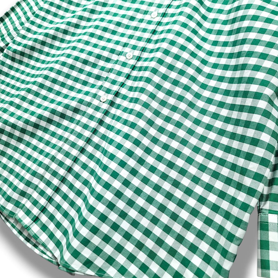 [L] 브룩스브라더스 그린 깅엄체크 코튼 긴팔셔츠 상품이미지5