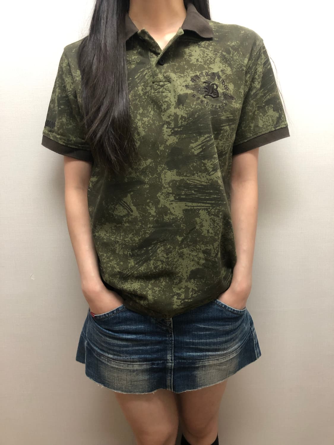 빈티지 버커루 딥 카키 티셔츠 상품이미지1