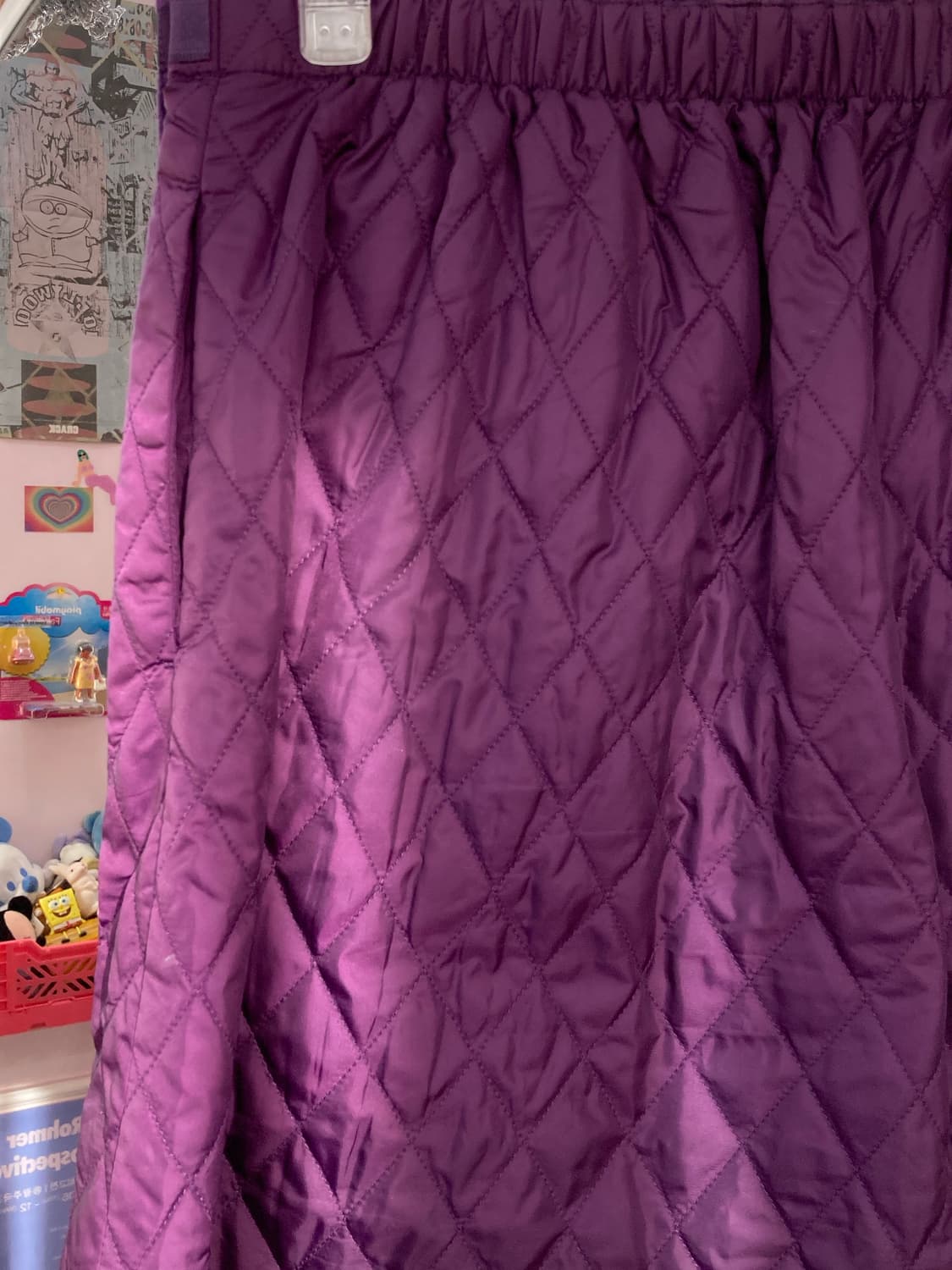 빈티지 퍼플 패딩 랩 스커트 상품이미지3