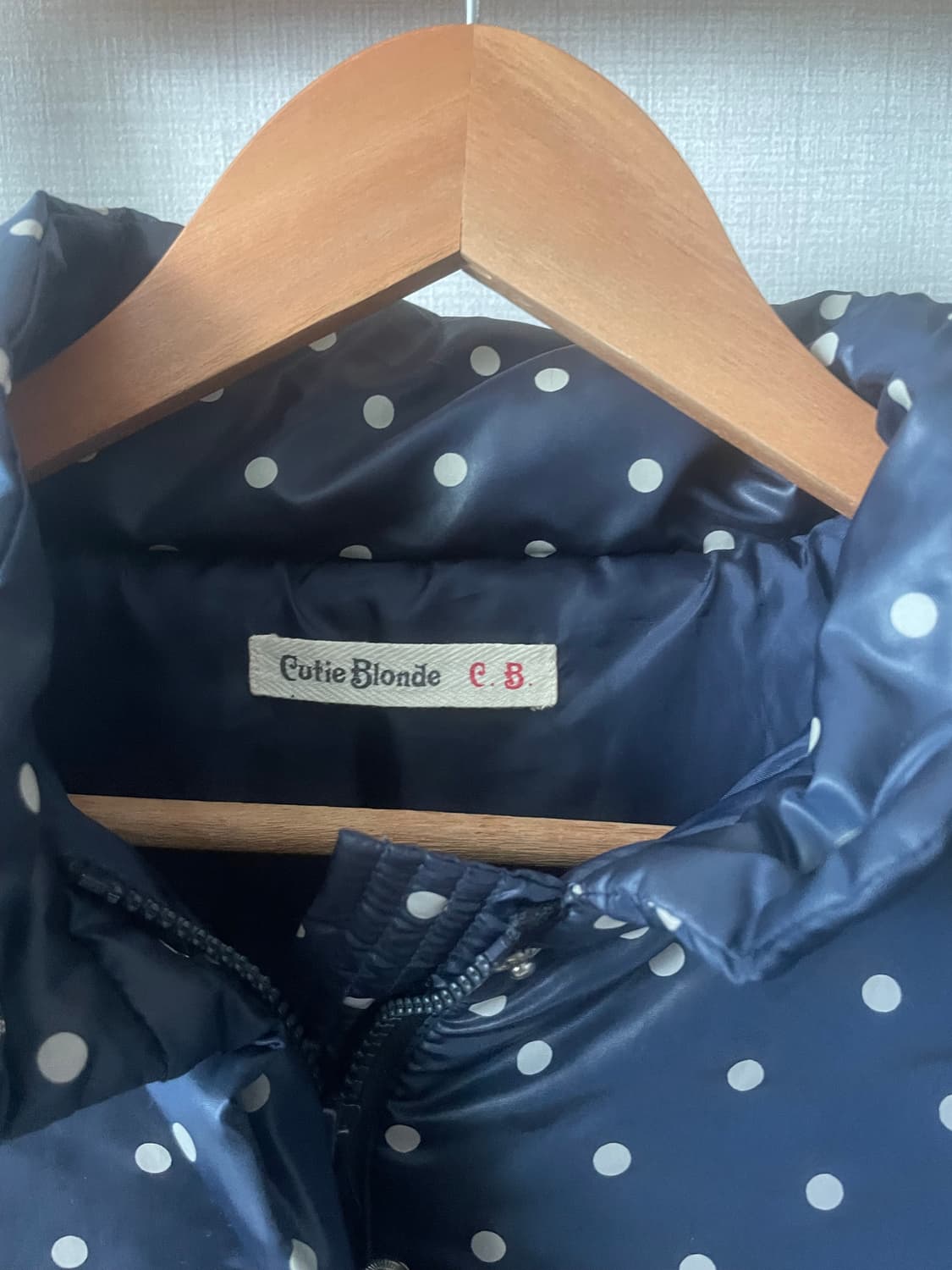 모리걸 빈티지 네이비 도트 패딩 💙🤍 상품이미지2