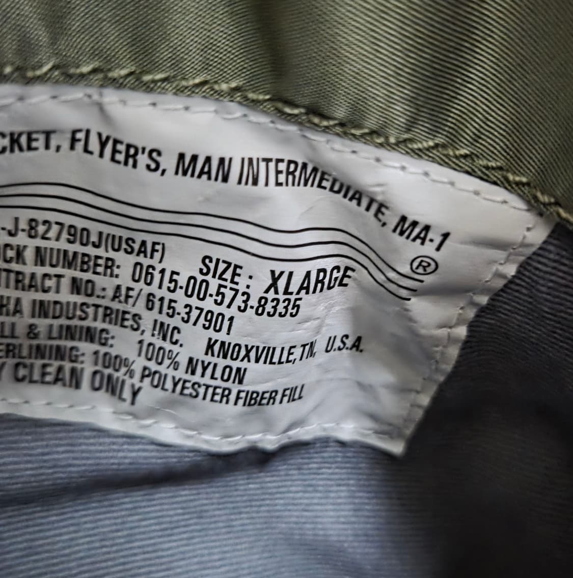 (착샷) 알파인더스트리 ma-1 세이지 상품이미지5