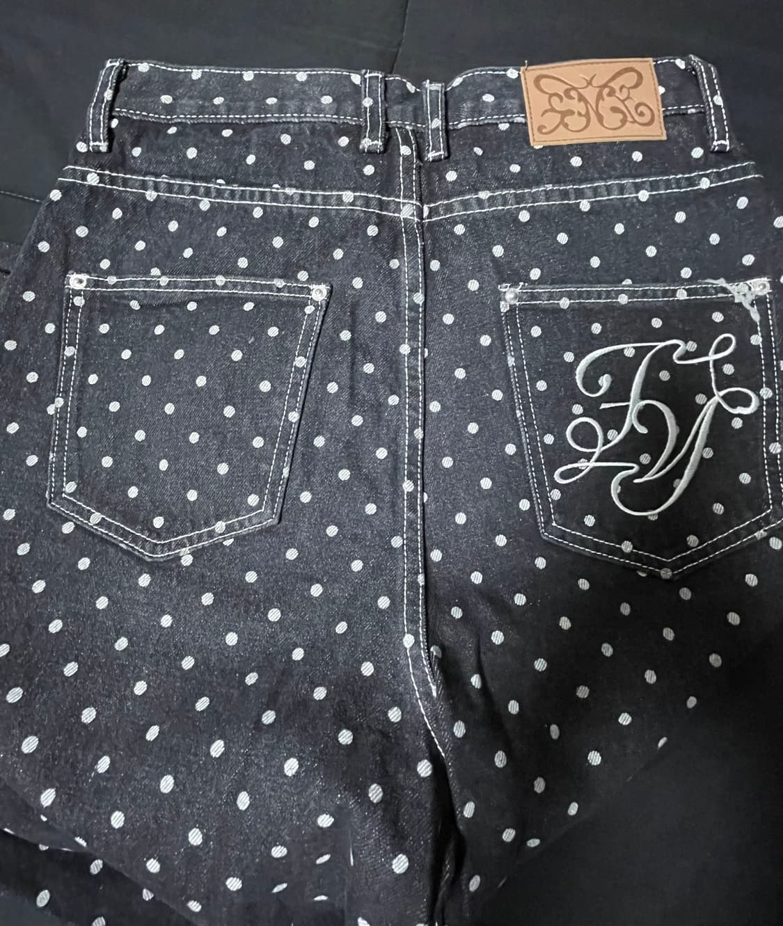 팬시클럽 스트링 도트 롤업 팬츠(BLACK) 1사이즈 상품이미지7