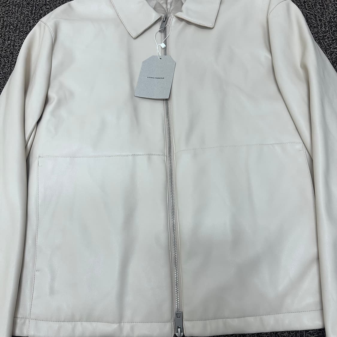 [새상품] 라퍼지스토어 아이보리 가죽 자켓 M 상품이미지3