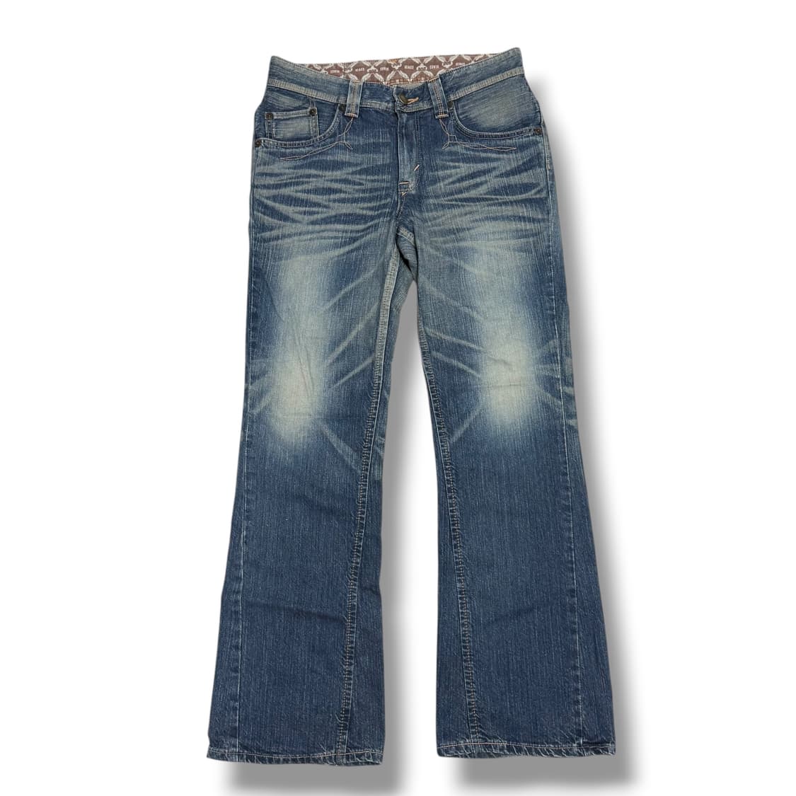 Edwin 에드윈 중청 워싱 세미부츠컷 플레어 데님팬츠 상품이미지2