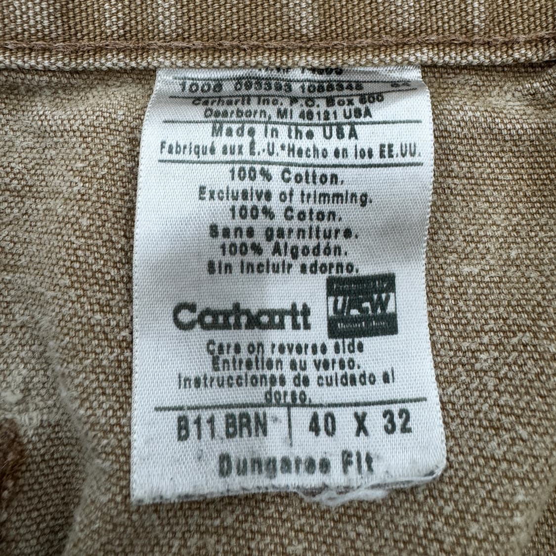 칼하트 OG 가죽패치 페이딩 카펜터 와이드 덕캔버스 워크팬츠 상품이미지10