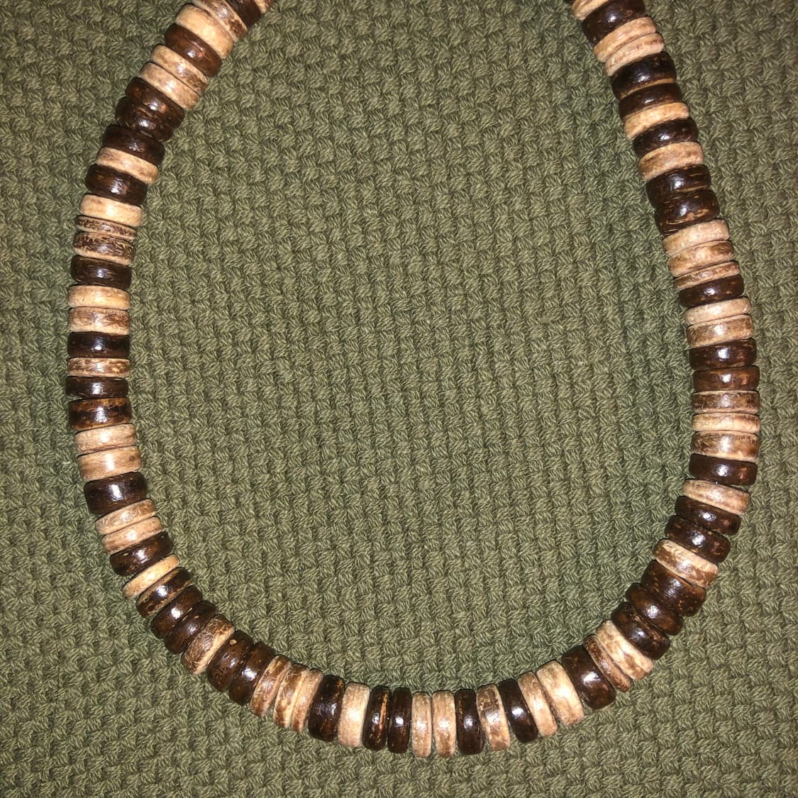 [hand made] 빈티지 볼드 브라운 우드비즈 목걸이 상품이미지3