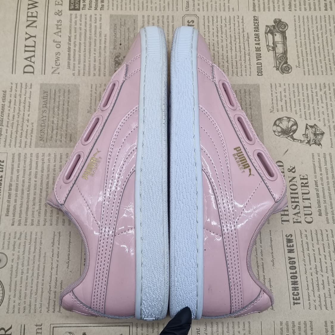 푸마 바스켓 레이스업 핑크 스니커즈240 상품이미지5