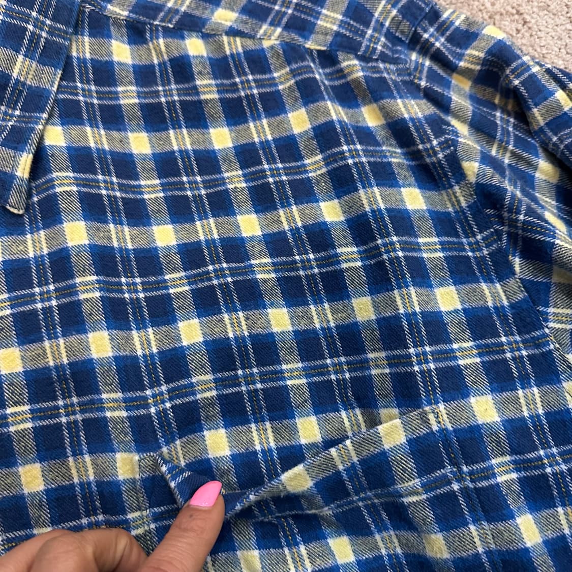 컨버스 블루 코튼 플란넬 체크 셔츠XL 상품이미지3