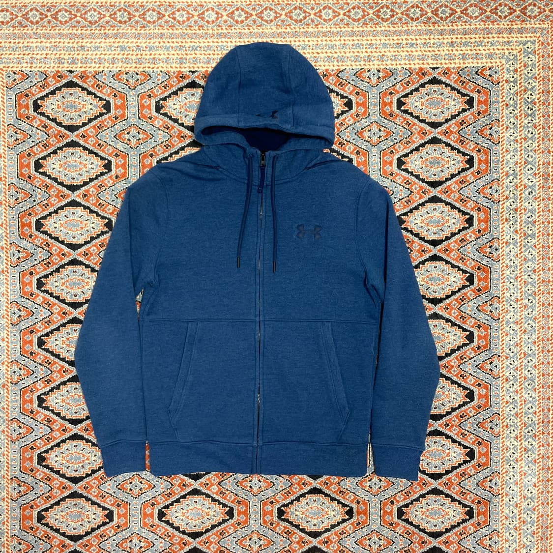 언더아머 블루 기모 후드집업 여성S 상품이미지1