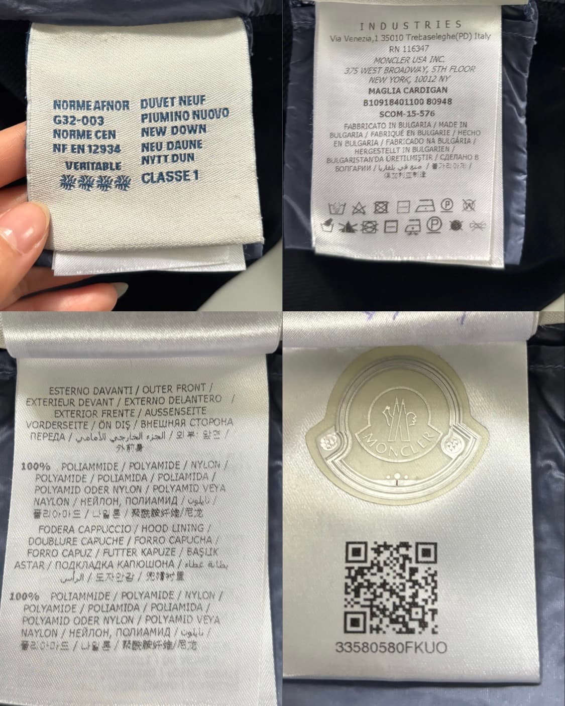 Moncler 몽클레어 네이비 후드 경량 니트 집업 상품이미지9