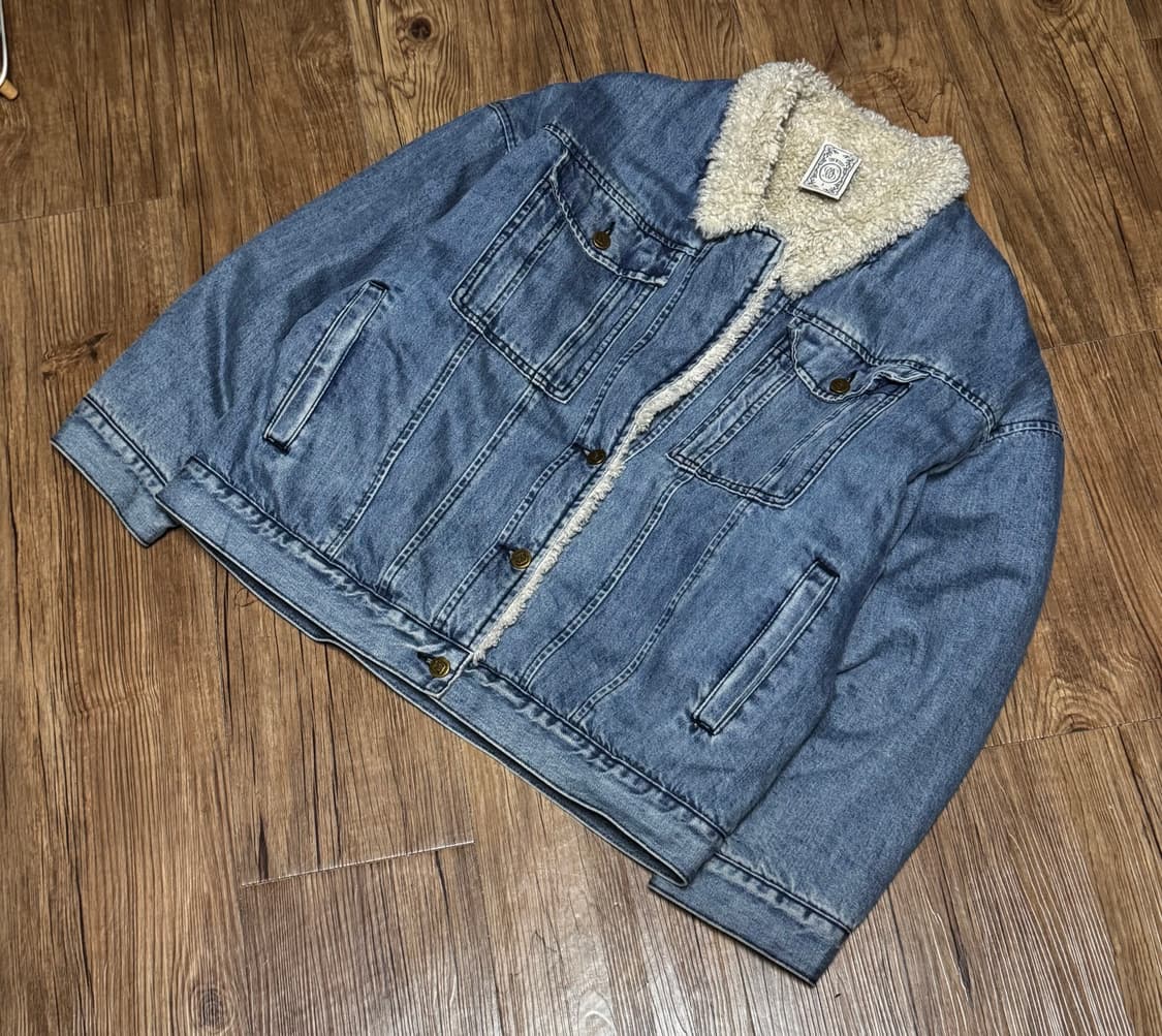 티뉴티스 양털 셰르파 드롭 숄더 오버핏 데님 자켓 상품이미지1