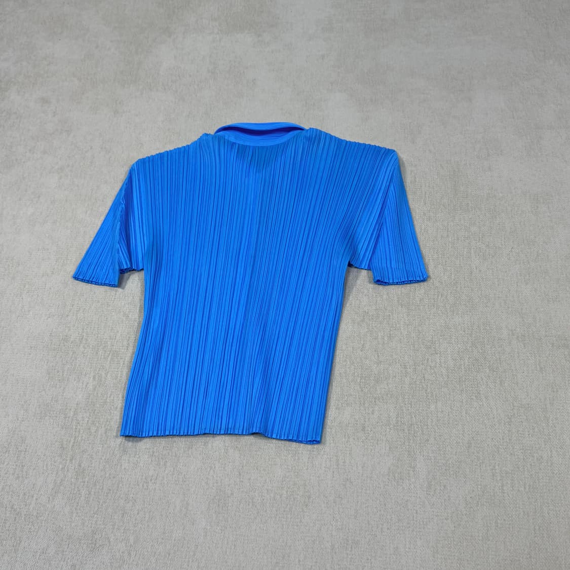 Pleated Short Sleeve Blouse Blue 상품이미지3