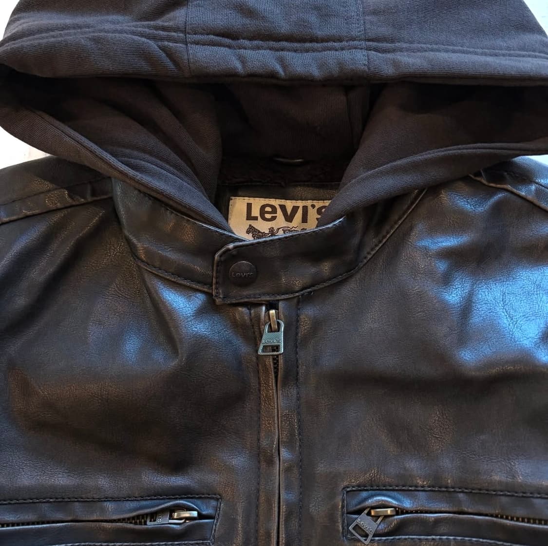 리바이스 후드 레더 바이커 자켓 상품이미지6