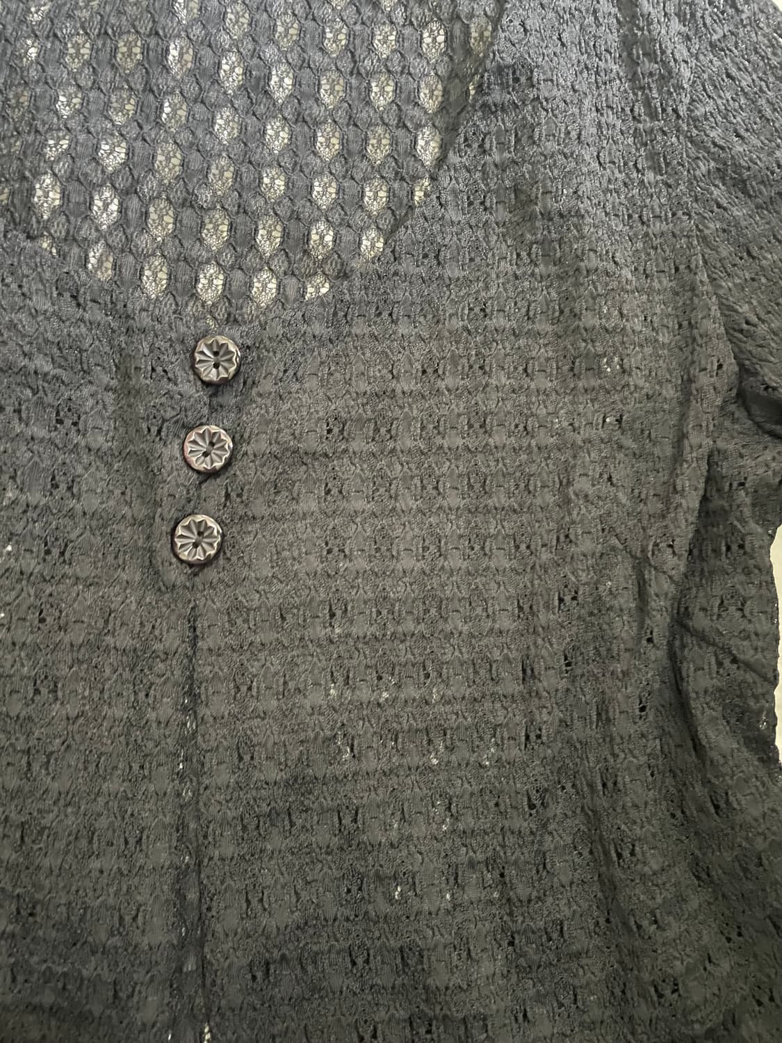 빈티지 블랙 시스루 니트 가디건 상품이미지4