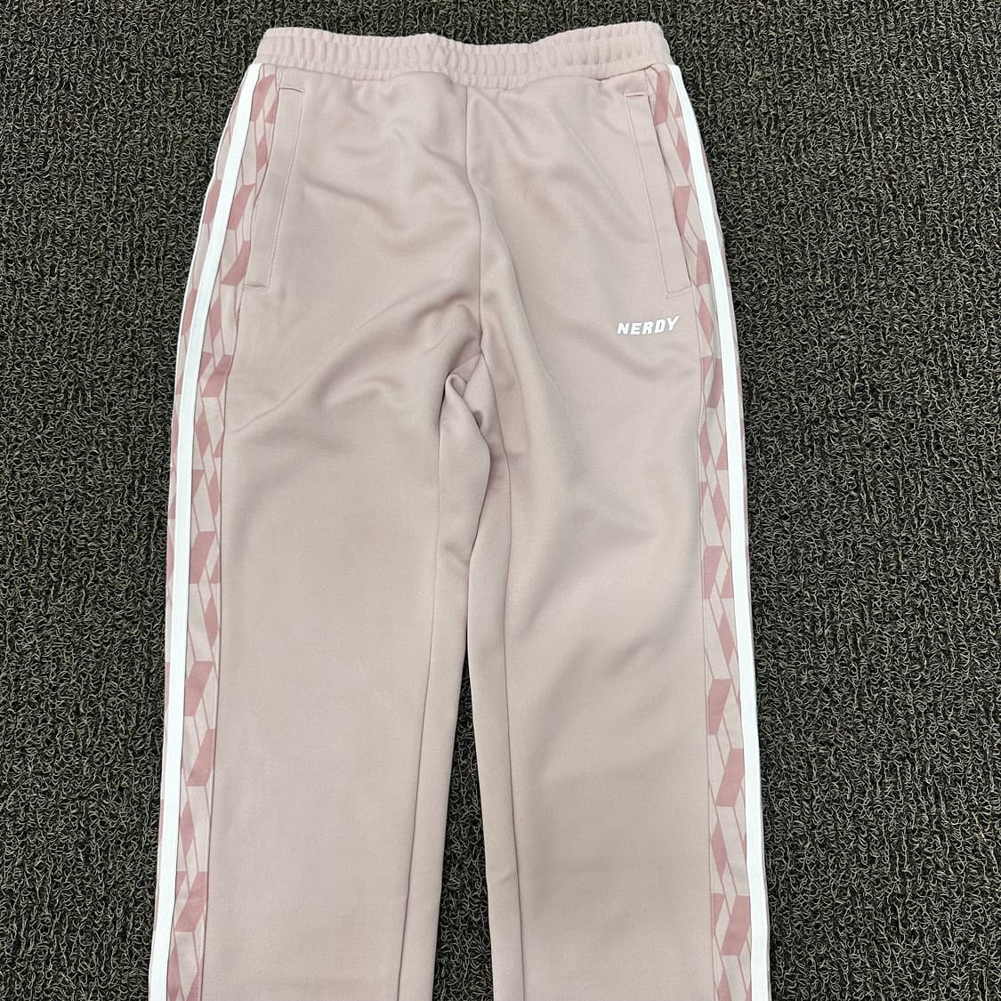 NERDY 널디 패턴 공용 추리닝 바지 운동복 핑크 S 상품이미지2