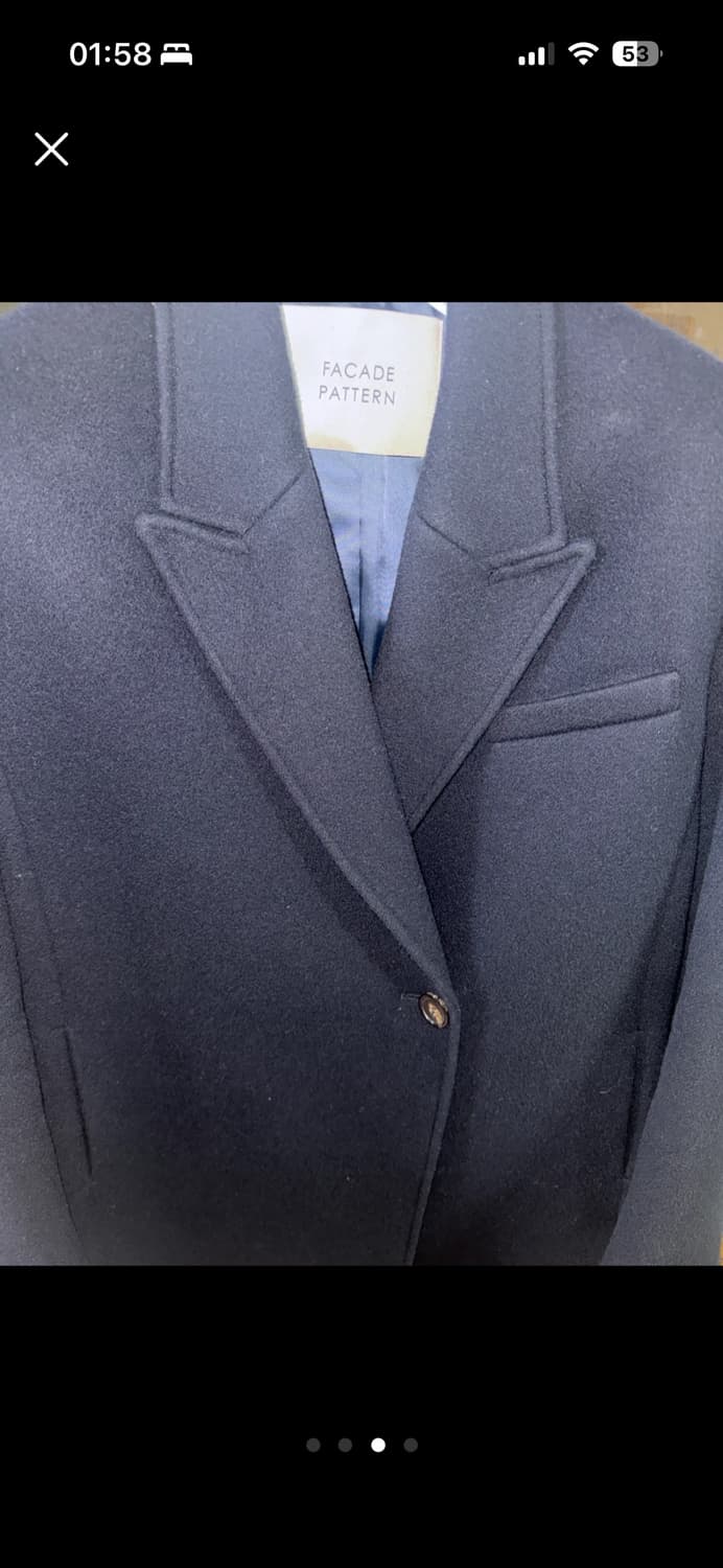 파사드패턴 캐시미어 벨티드 코트 네이비 M 상품이미지3