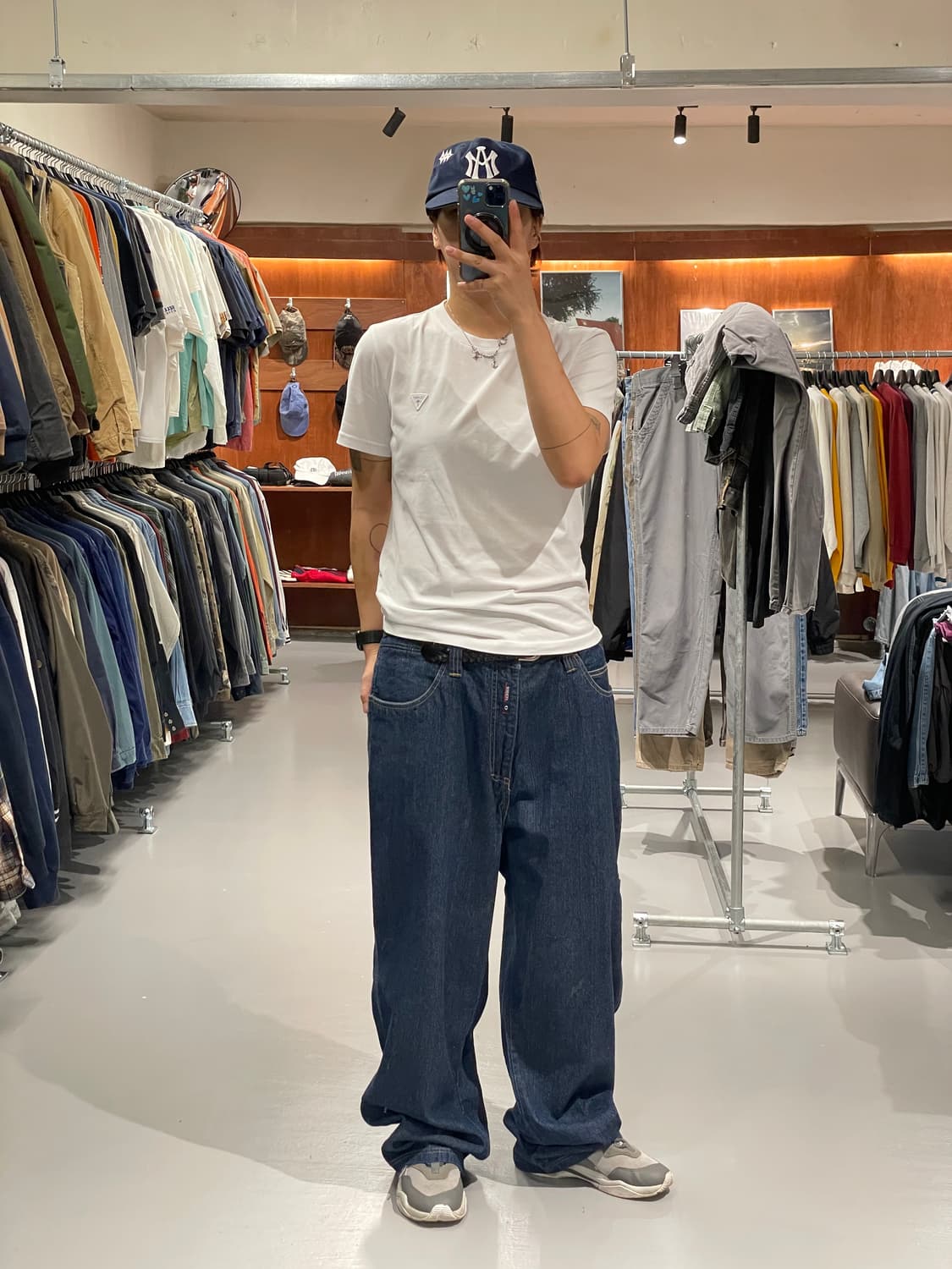 빈티지 올드스쿨 힙합 진청 데님 팬츠  상품이미지6