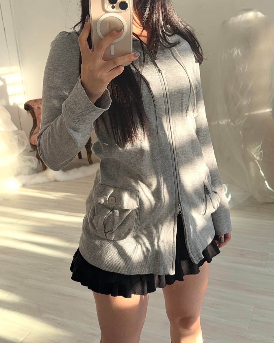 Gray y2k zip-up 상품이미지4