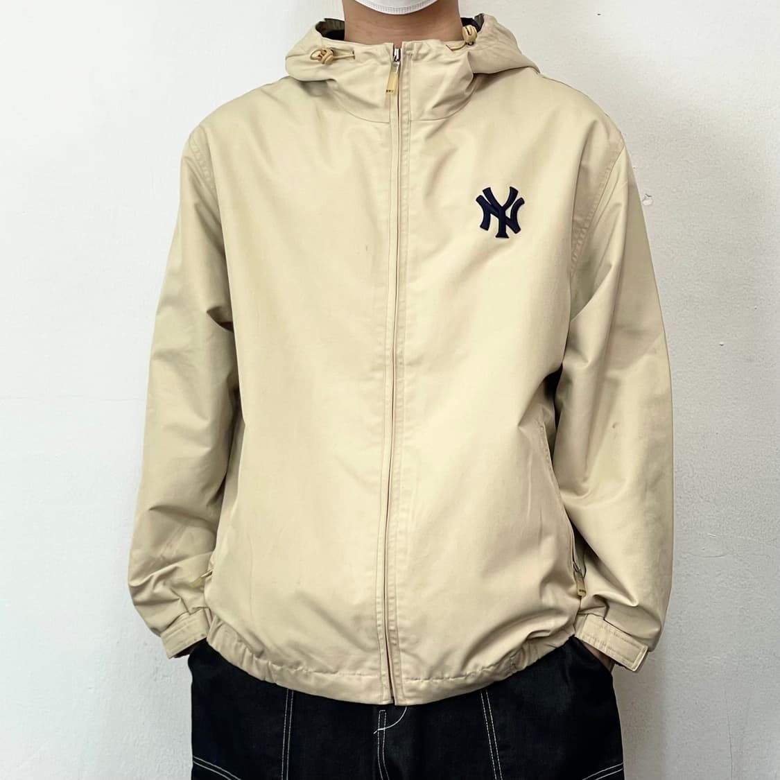 WWS 00s 뉴욕양키스 오버사이즈 후드 바람막이 자켓 상품이미지1