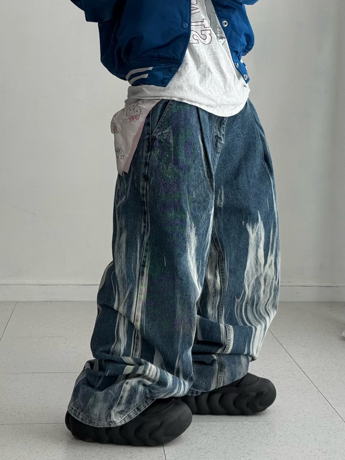 Dnsr 페인팅 데님팬츠 상품이미지2