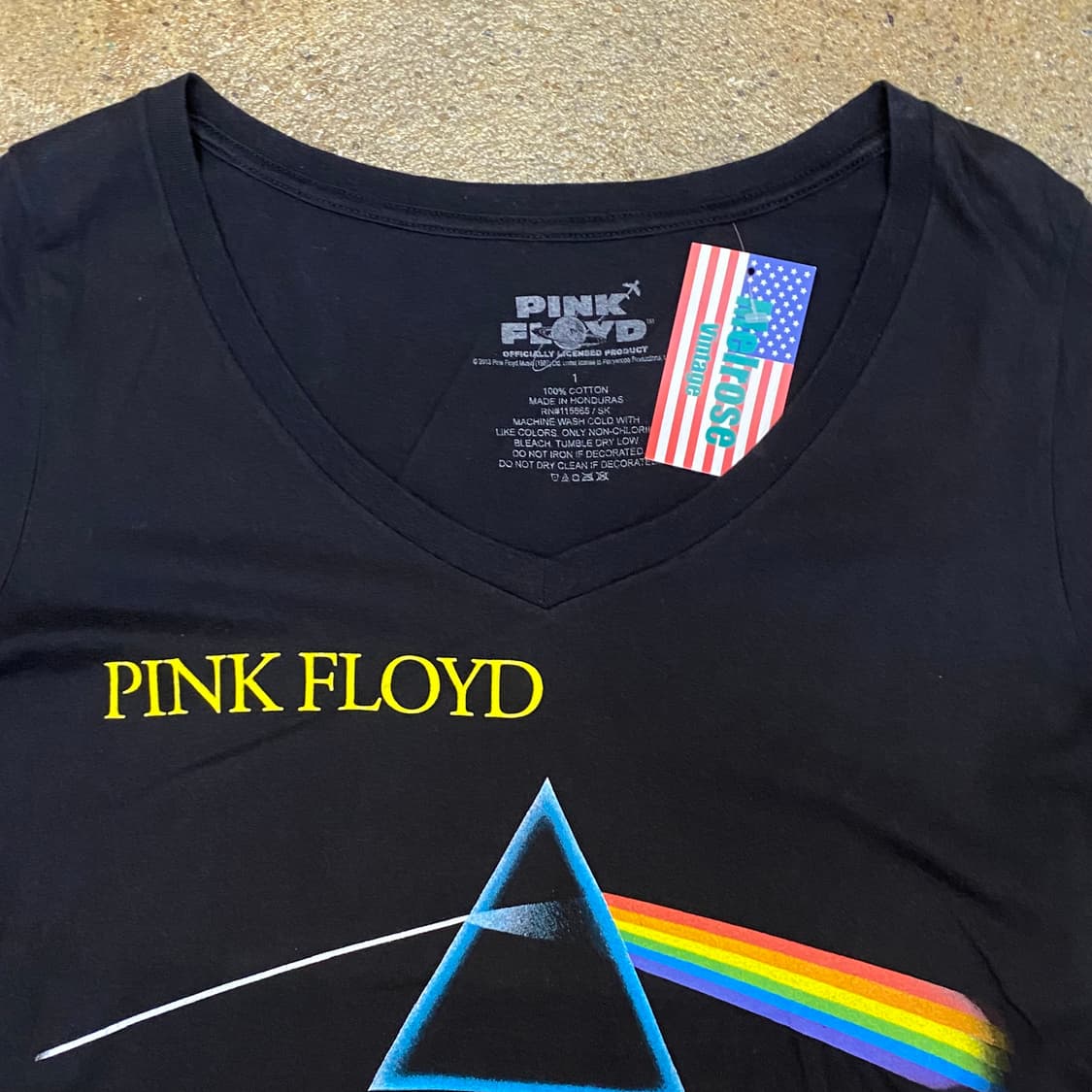 미국 빈티지 핑크폴라로이드 브이넥 락티셔츠 반팔티 상품이미지4