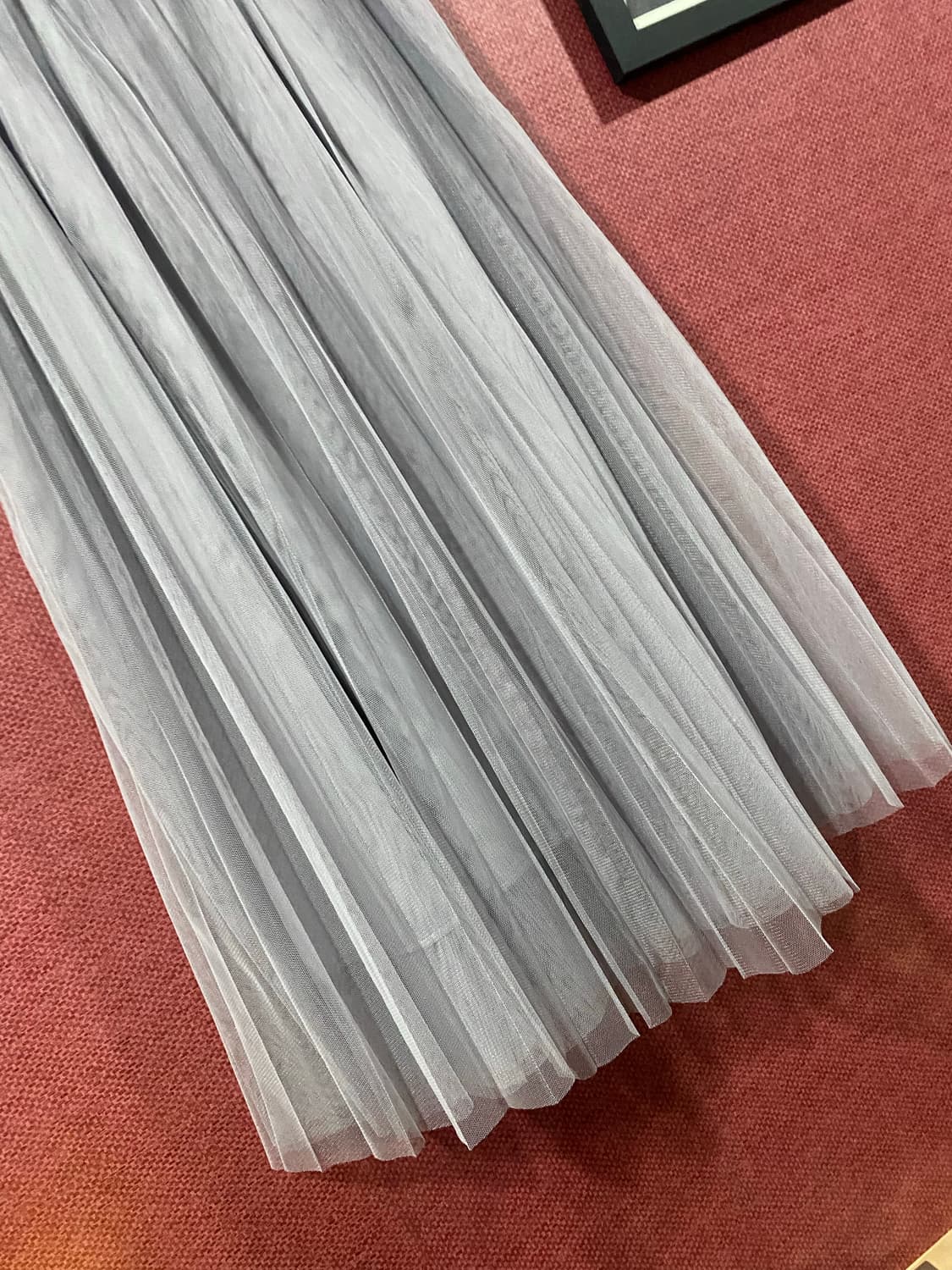 회색 롱 샤 스커트 상품이미지2