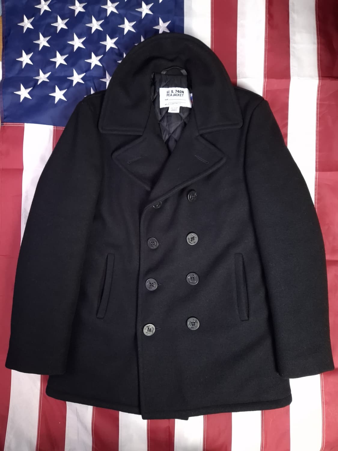 새제품 오리지날 신형 미국제조 미해군 TYPE 쇼트사 울 싱글 피코트 상품이미지1