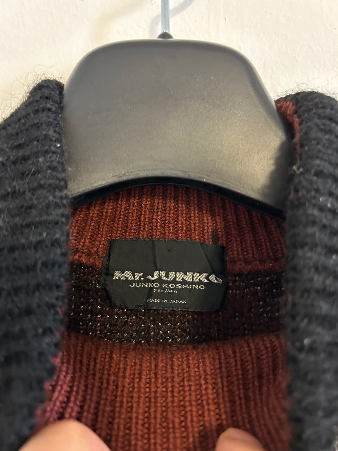 T179 90s Junko Koshino 하이넥 자카드 니트 스웨터 M 상품이미지3