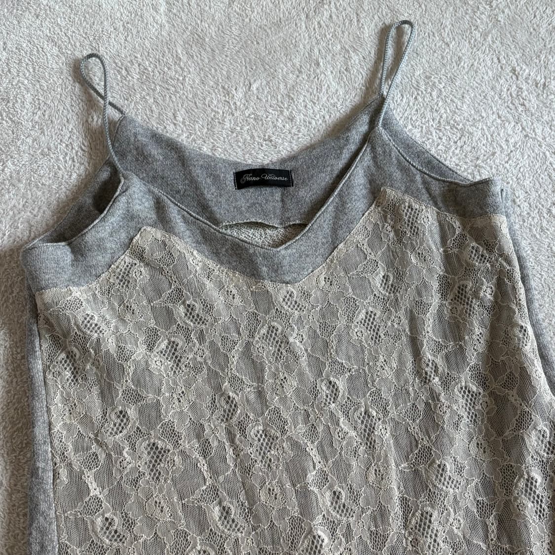 일본빈티지 그레이 레이스 일체형 반바지 롬퍼 상품이미지2