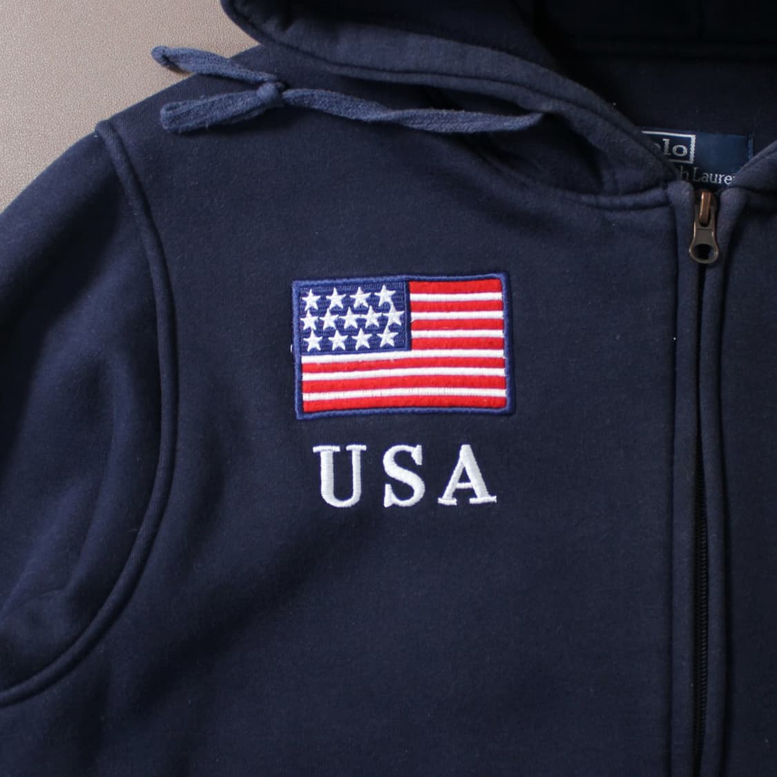 Polo 폴로 랄프로렌 USA 성조기 네이비 후드집업 상품이미지3