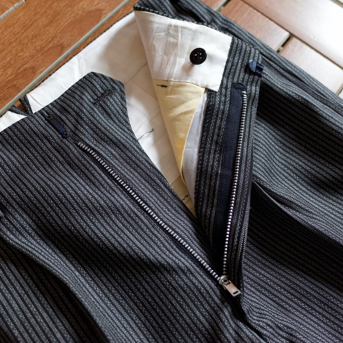 70‘s Daimaru striped wool slacks trouser 상품이미지6