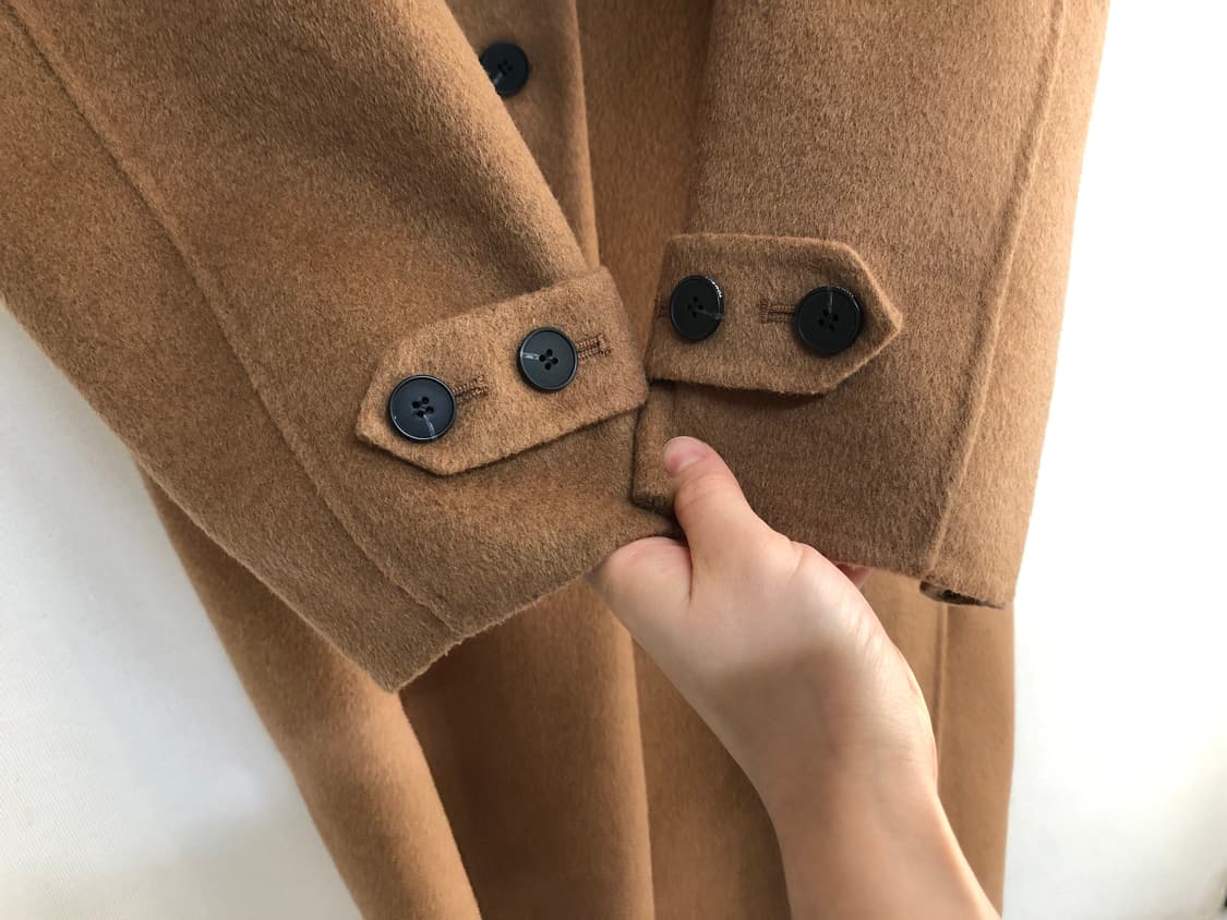 스튜디오톰보이 여성 오버핏 하이넥 울 롱 코트 _ 베이지 상품이미지4