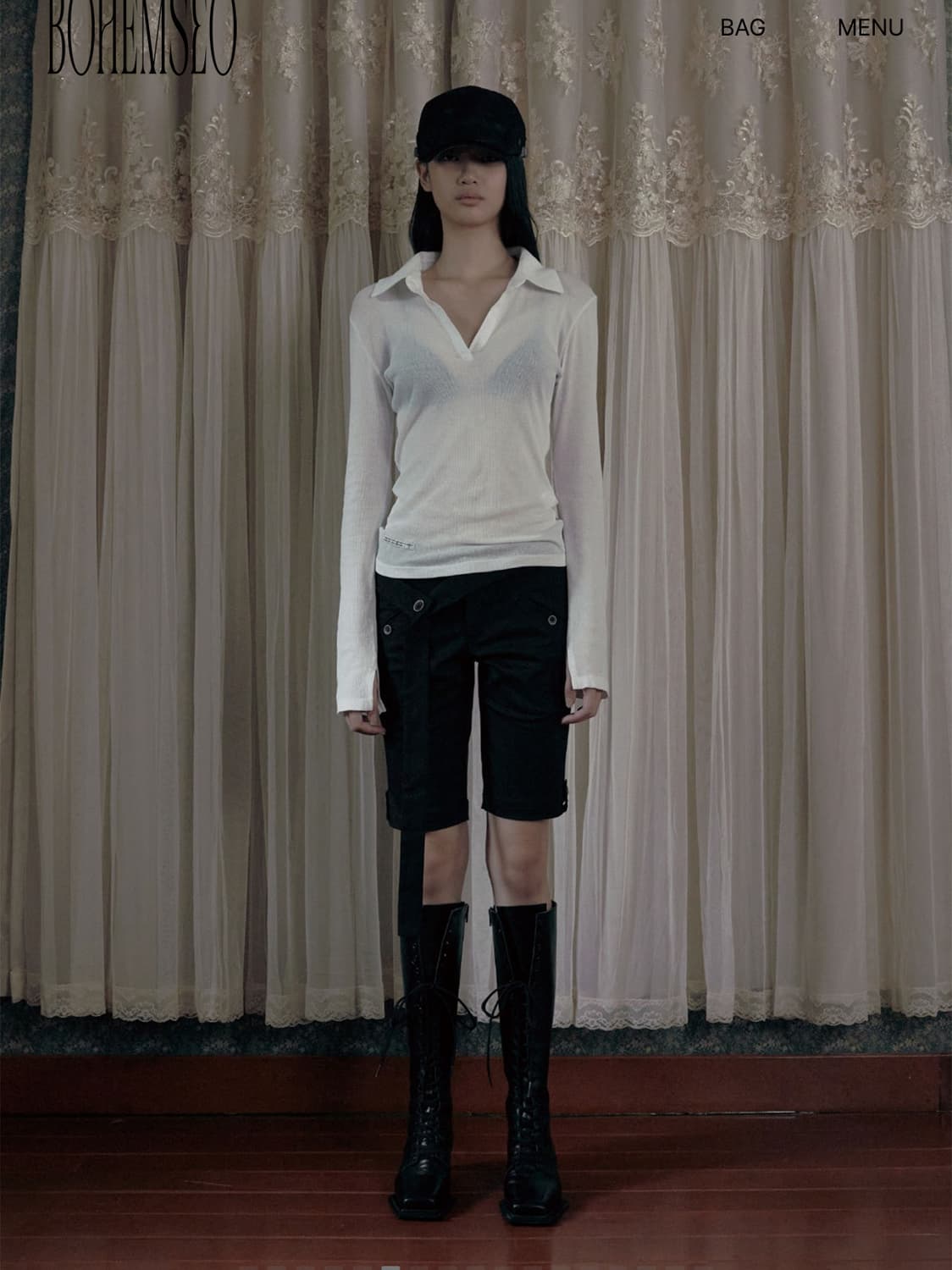 BELTED RIDING HALF PANTS, BLACK 상품이미지2
