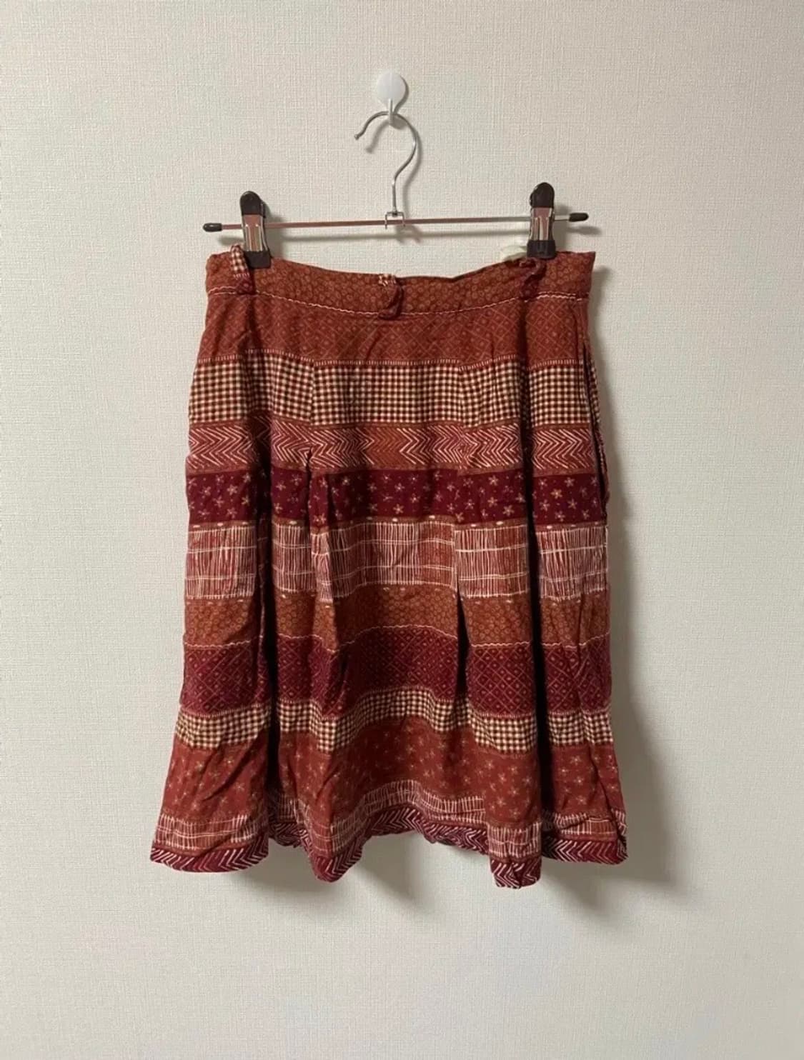 빈티지 모리걸 하구미 보헤미안 체크 스커트 상품이미지2