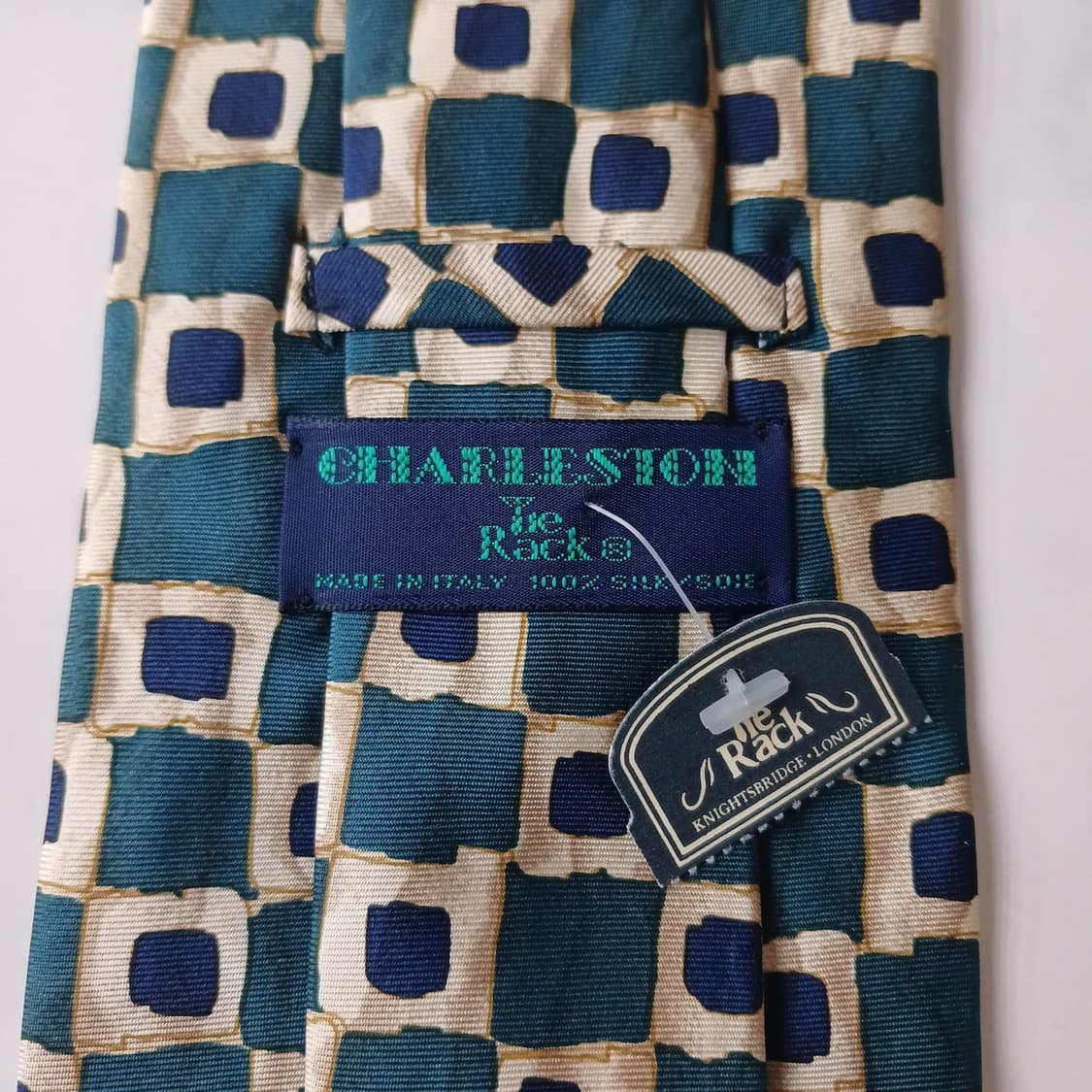 타이렉 실크 그린 패턴 넥타이 9.9cm 새제품 A19512 상품이미지9